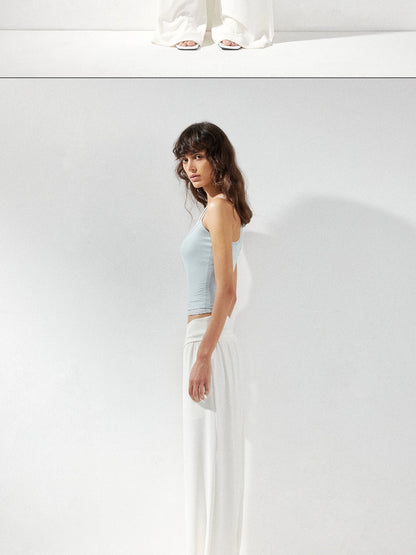 kvkv Fluid Drape Folded Waist Wide Leg Pants