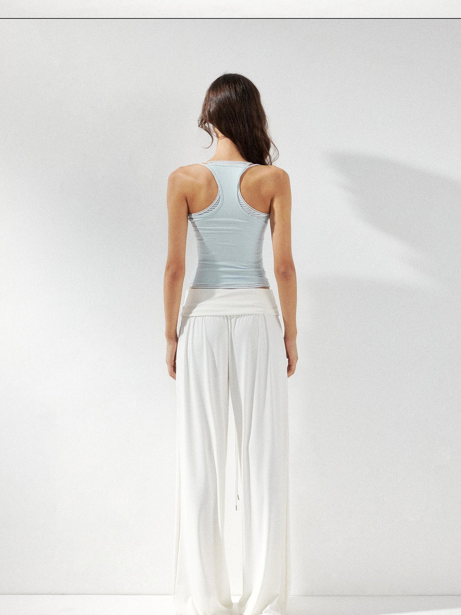 kvkv Fluid Drape Folded Waist Wide Leg Pants