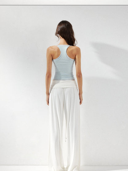 kvkv Fluid Drape Folded Waist Wide Leg Pants