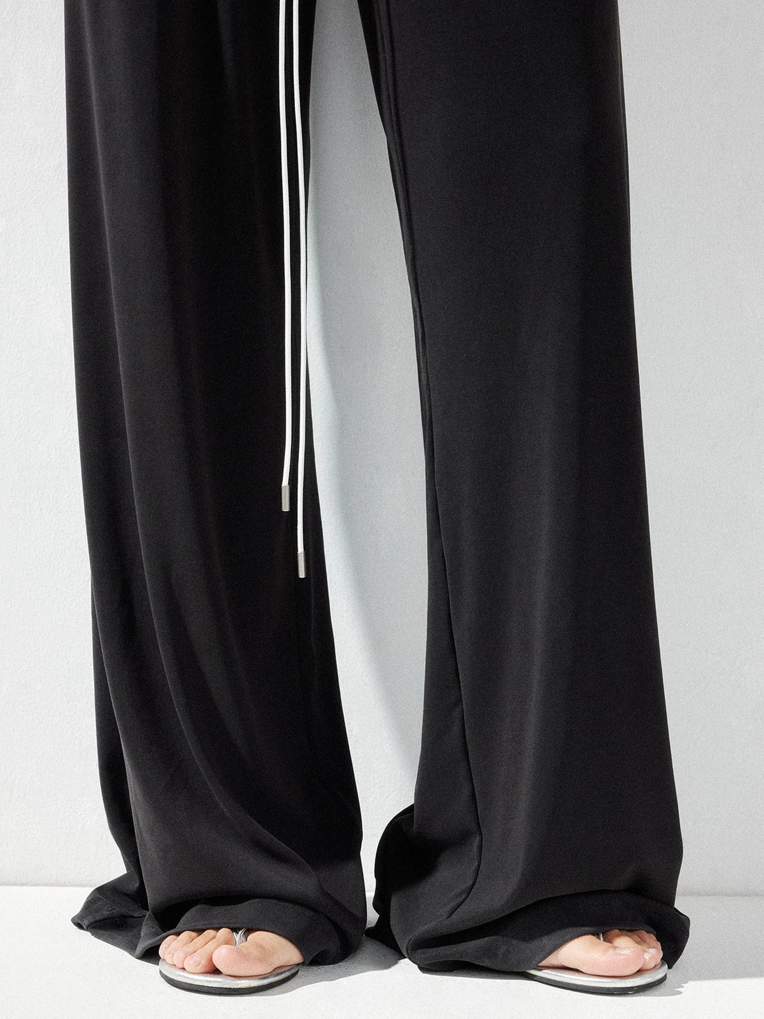 kvkv Fluid Drape Folded Waist Wide Leg Pants