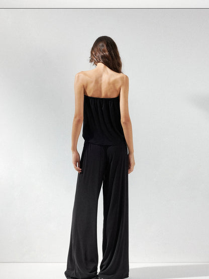 kvkv Fluid Drape Folded Waist Wide Leg Pants