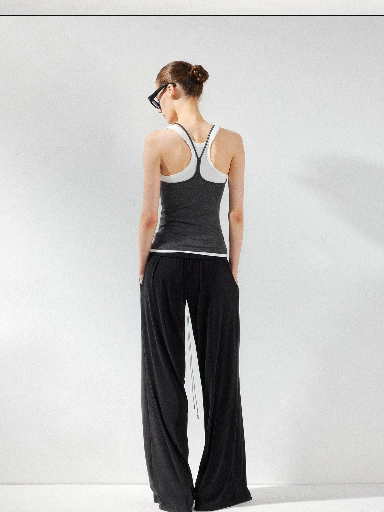 kvkv Fluid Drape Folded Waist Wide Leg Pants