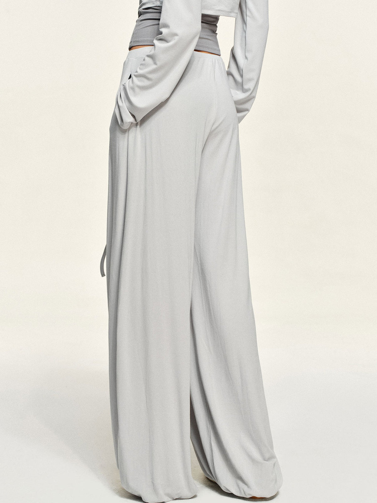 kvkv Fog Silver Grey Drawstring Loose Fit Modal Women&
