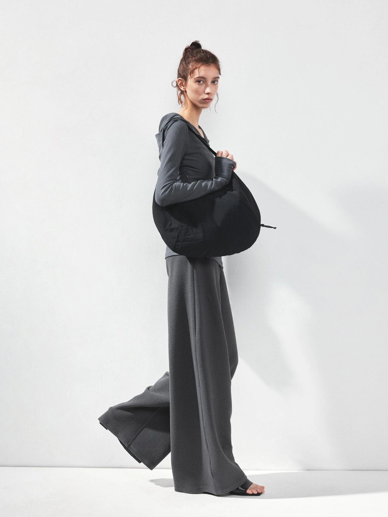 kvkv Folded Waistband Wide Leg Trousers