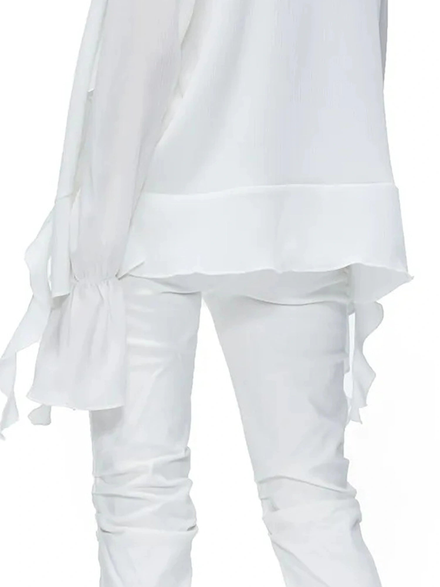 kvkv Functional Pocket Knee Fold High Waist Denim Flare Pants