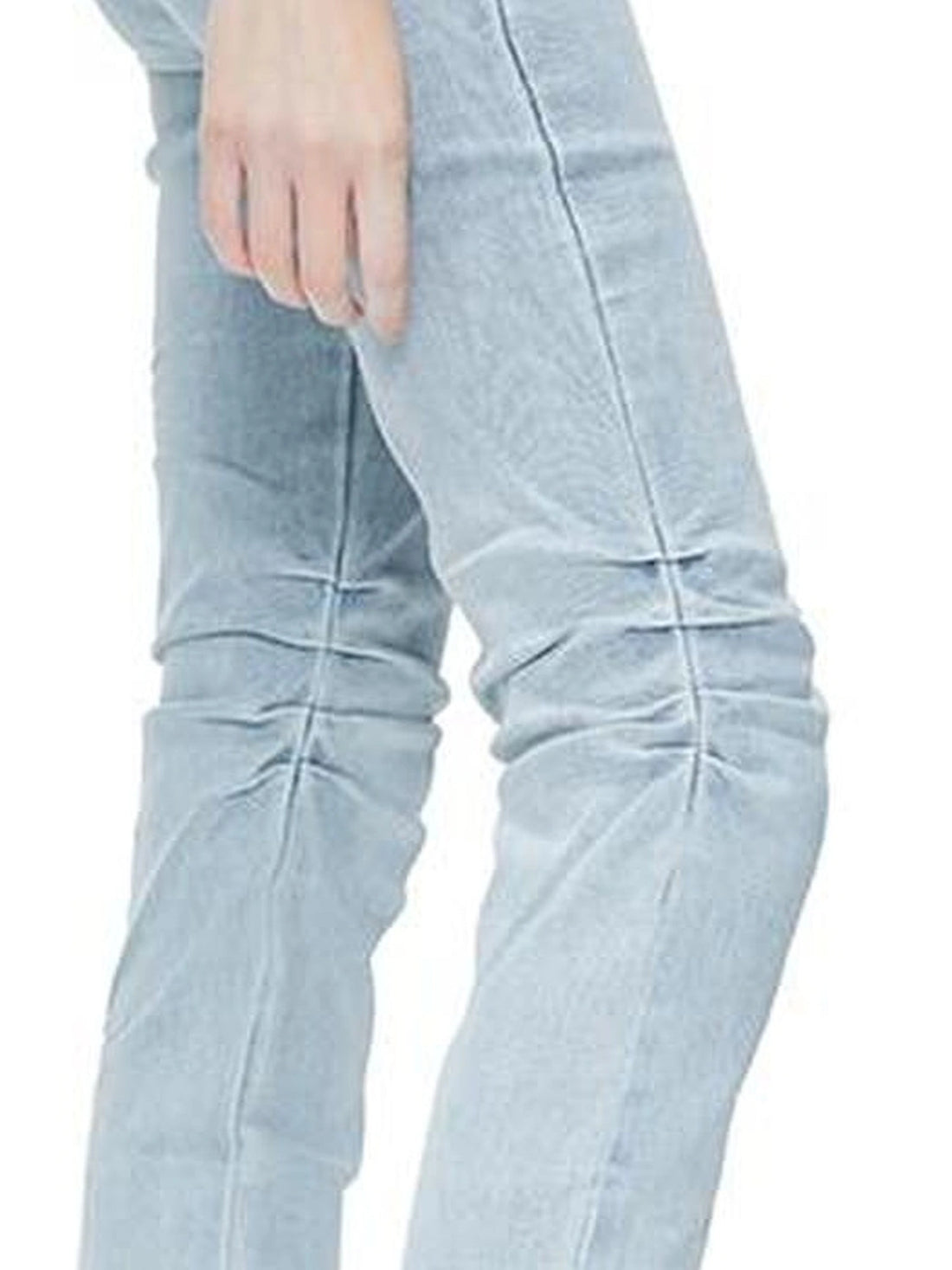 kvkv Functional Pocket Knee Fold High Waist Denim Flare Pants
