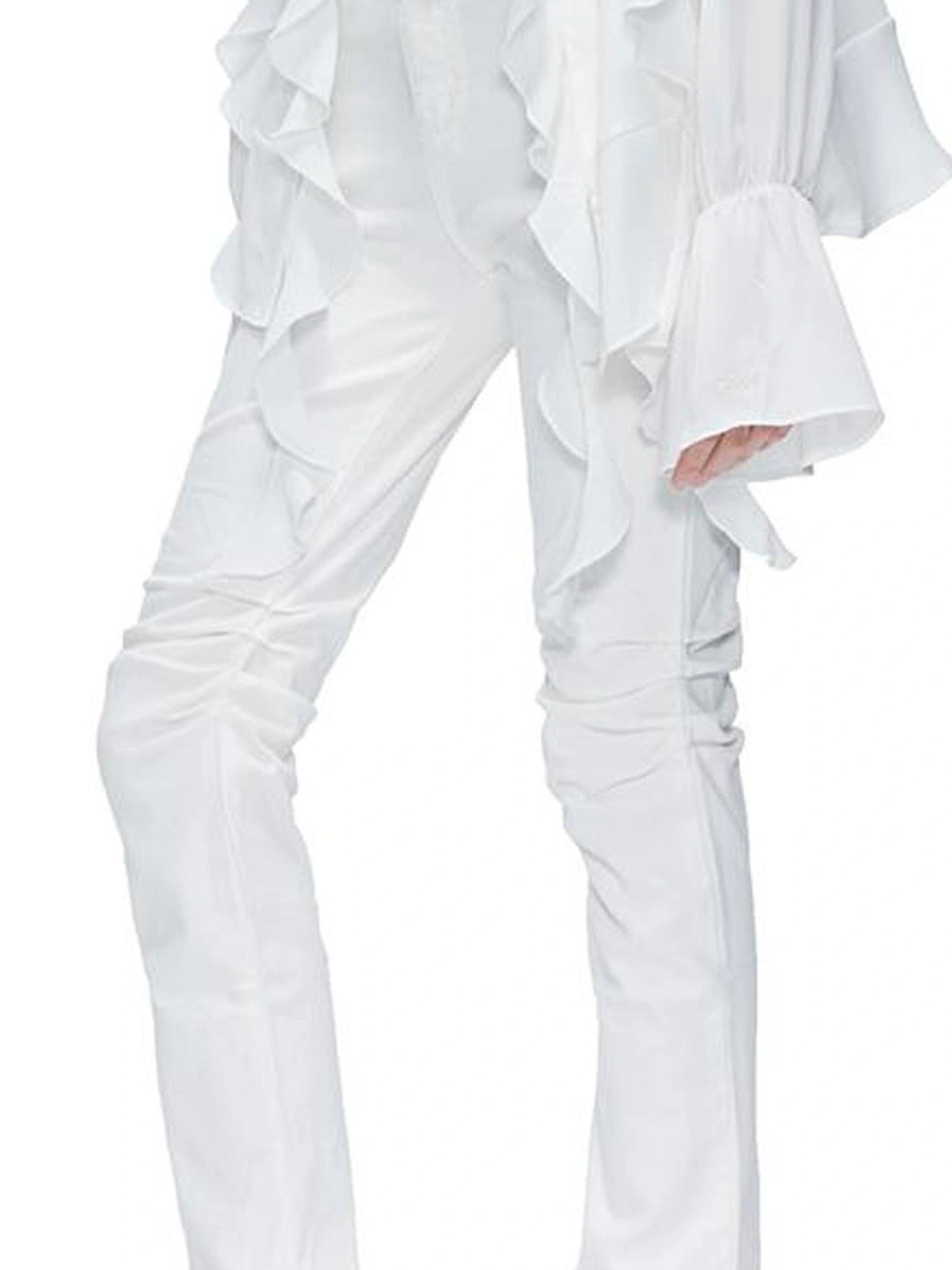 kvkv Functional Pocket Knee Fold High Waist Denim Flare Pants