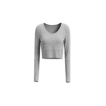 kvkv_Gray_Breathable_Slanted_Shoulder_Wide_Hem_Women&