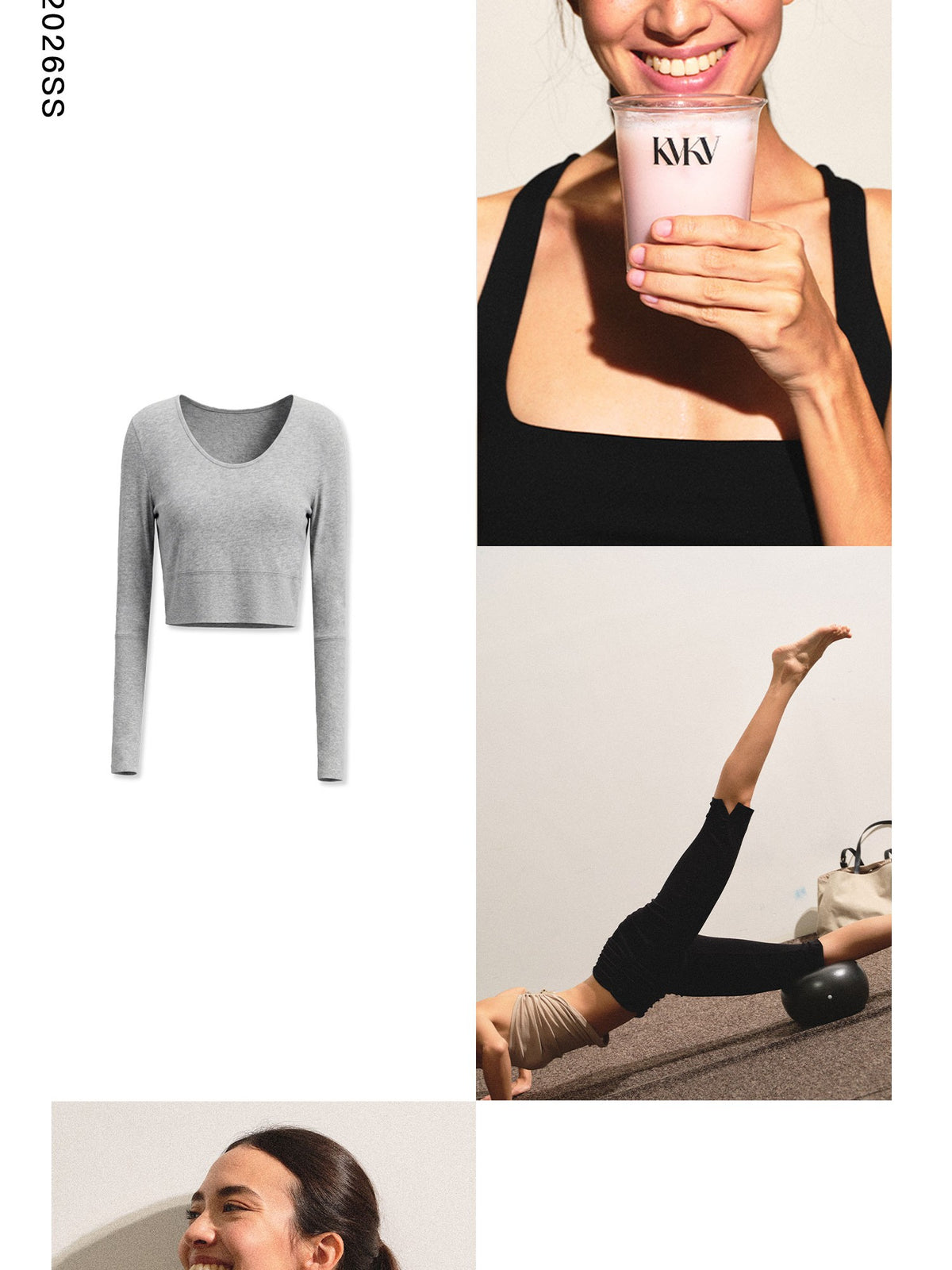 kvkv Gray Breathable Slanted Shoulder Wide Hem Women&