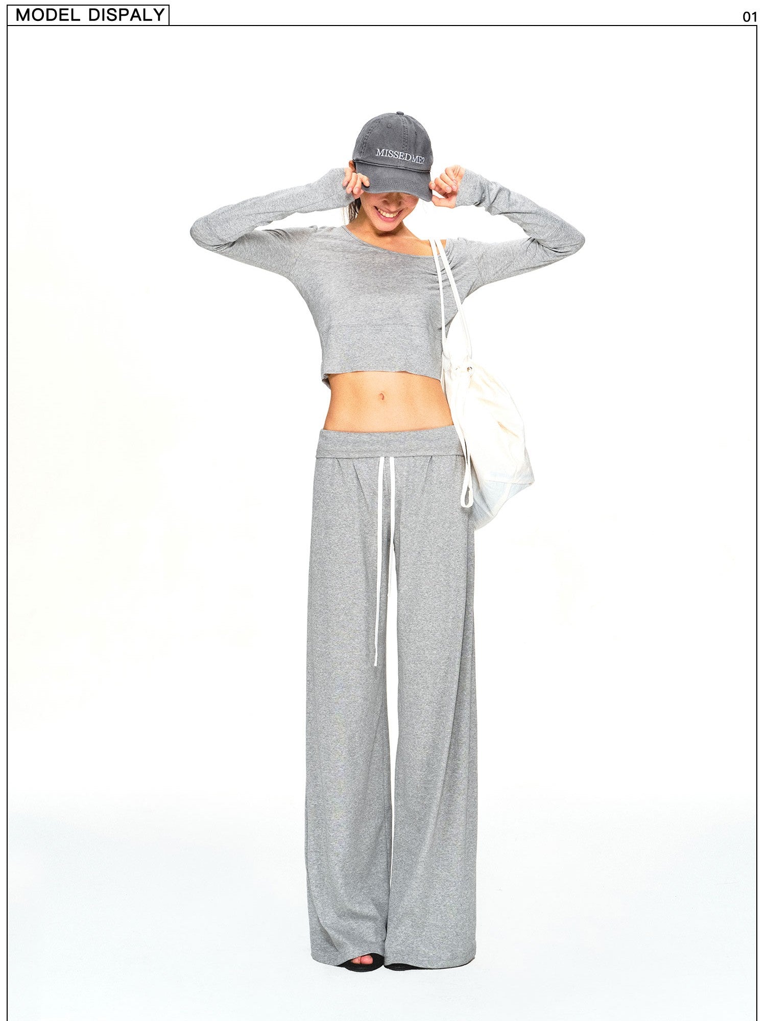 kvkv Gray Breathable Slanted Shoulder Wide Hem Women&