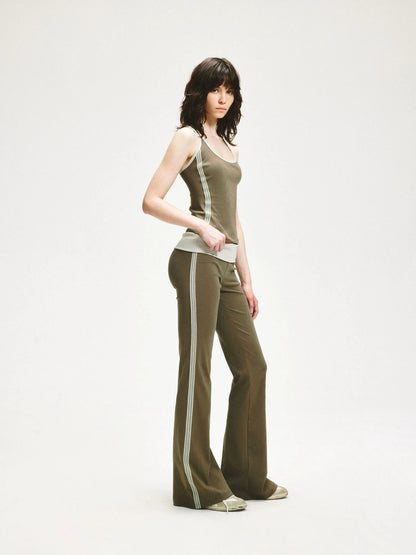 KVKV Yoga Clothing Brand - Gray Green Mesh Paneled Camisole