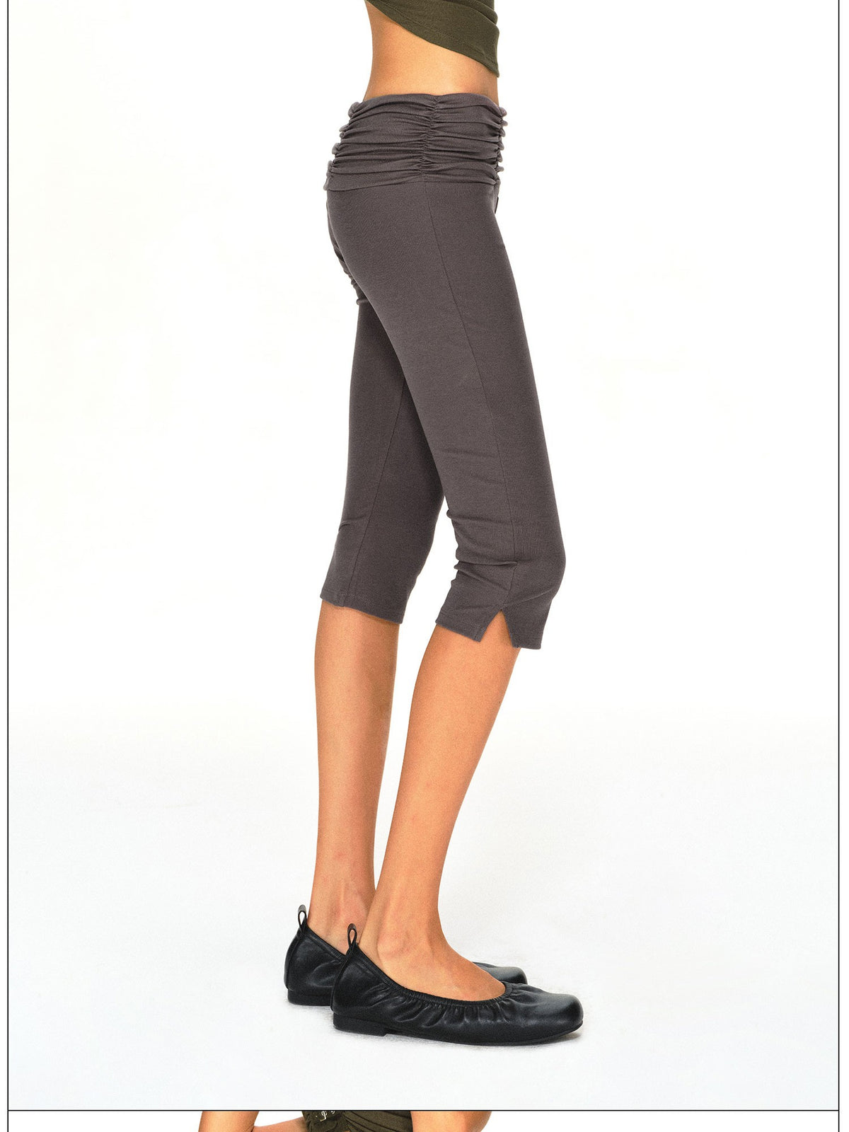 kvkv Gray Stacked Pleated Wide Waist Slim Fit Women&