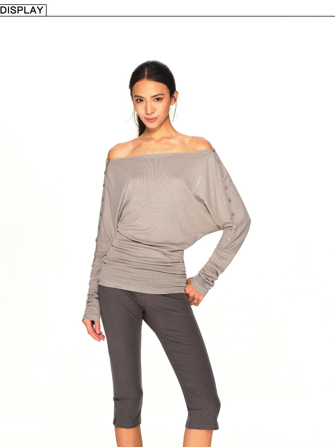 kvkv Gray Stacked Pleated Wide Waist Slim Fit Women&