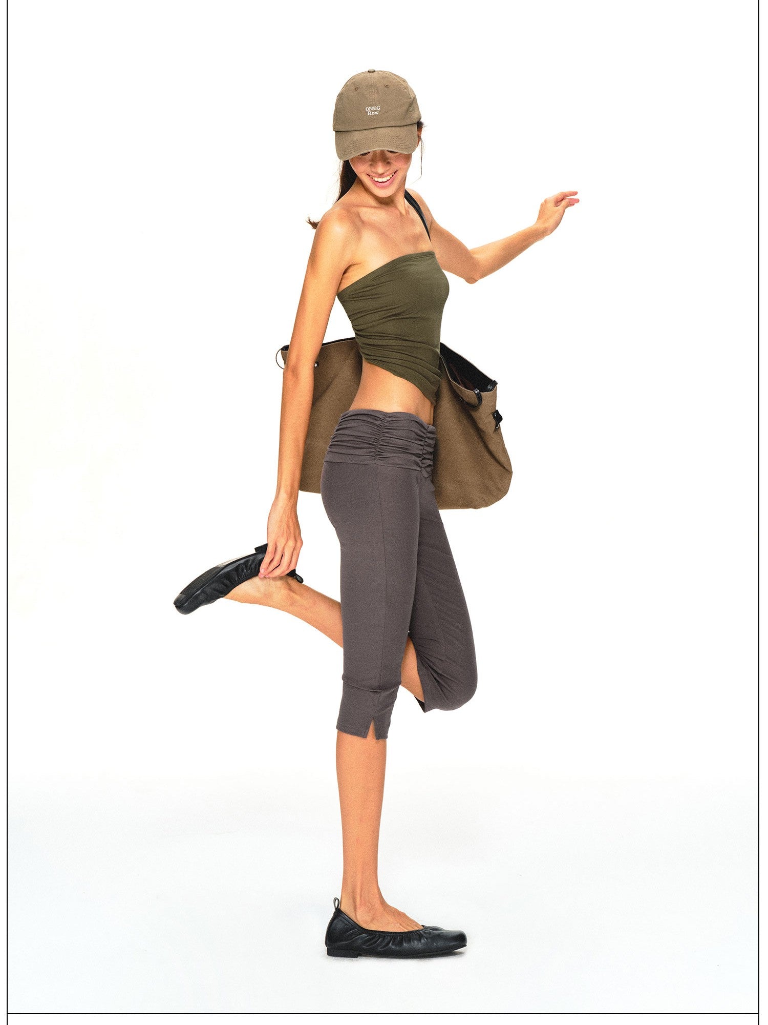 kvkv Gray Stacked Pleated Wide Waist Slim Fit Women&