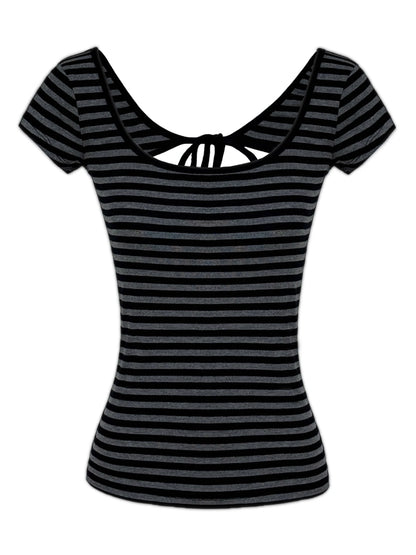 kvkv_Gray_Stripe_Back_Cut_Fitted_Tee_MISSTT