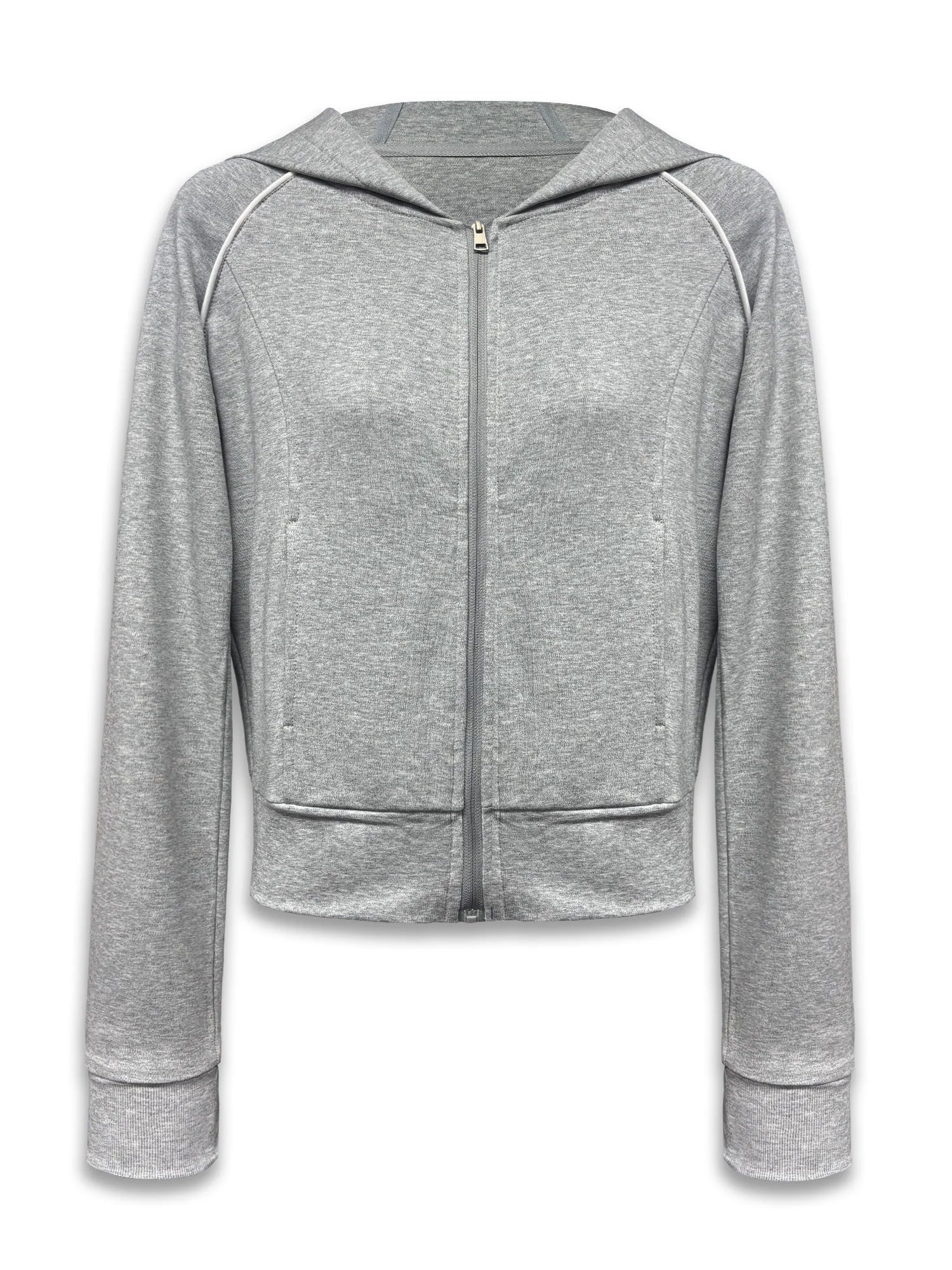 kvkv_Gray_White_Contrast_Hooded_Slim_Zip_Up_Jacket_MISSTT