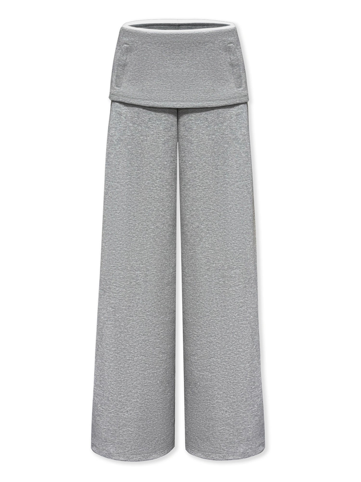 kvkv_Gray_White_Layered_Waist_Flared_Trousers_MISSTT
