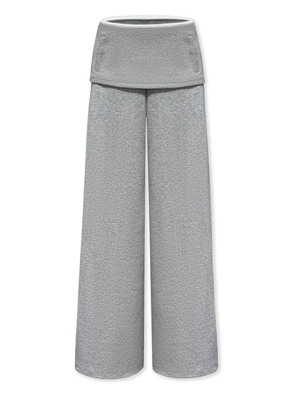 kvkv_Gray_White_Layered_Waist_Flared_Trousers_MISSTT