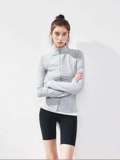 kvkv Gray Zip Fit Yoga Jacket