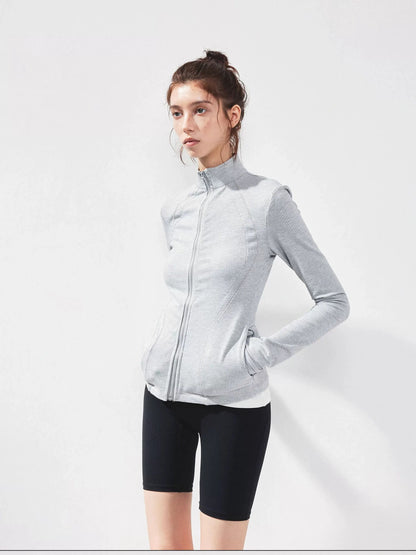 kvkv Gray Zip Fit Yoga Jacket