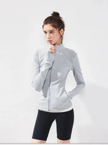 kvkv Gray Zip Fit Yoga Jacket