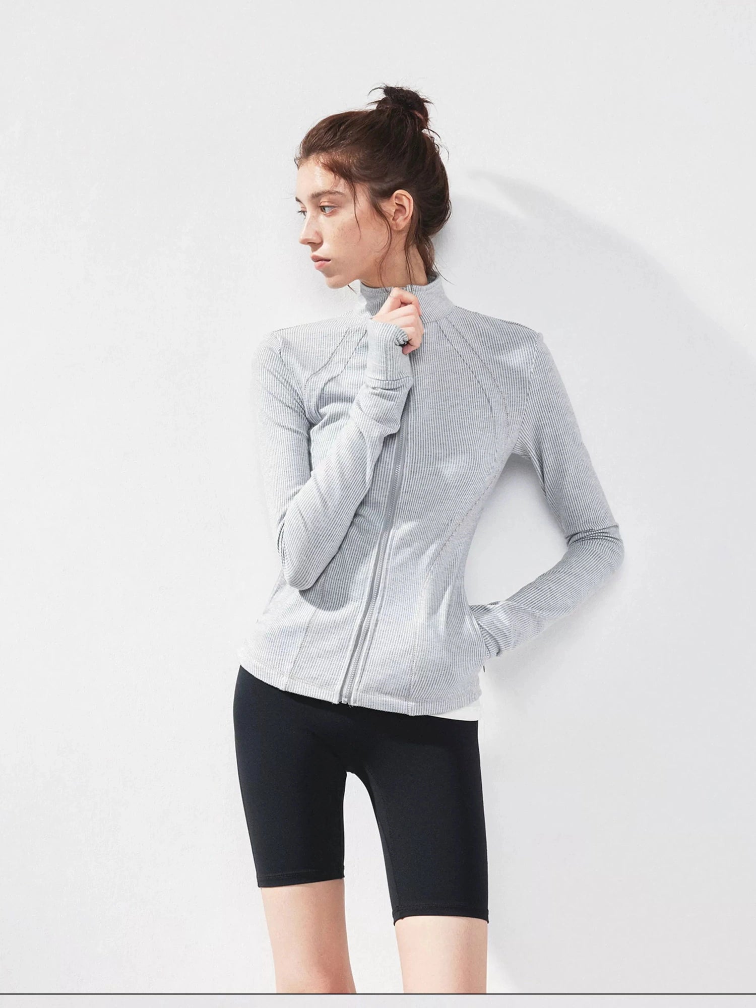 kvkv Gray Zip Fit Yoga Jacket