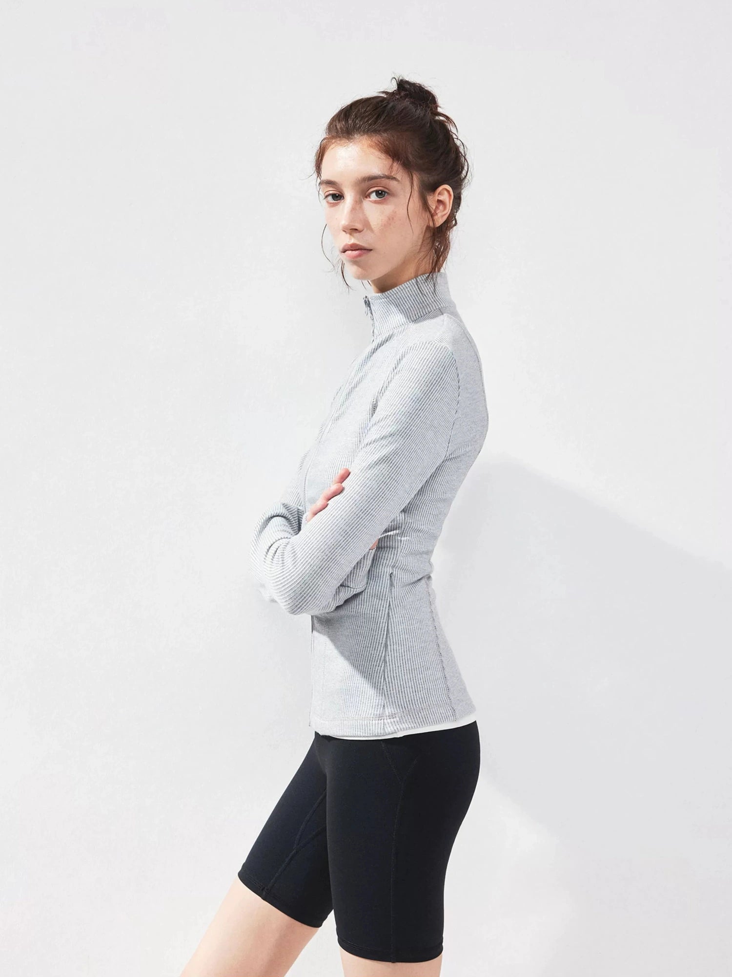 kvkv Gray Zip Fit Yoga Jacket