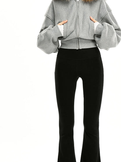 kvkv Grey Short Zip Hoodie With Raccoon Fur Trim