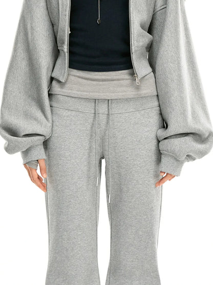 kvkv Grey Short Zip Hoodie With Raccoon Fur Trim