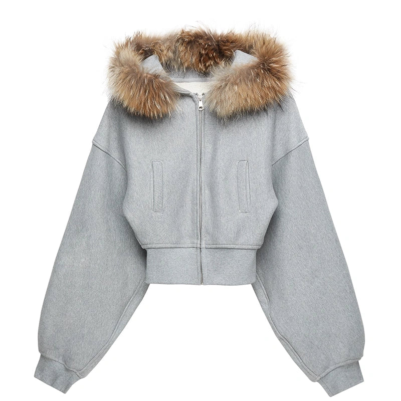 kvkv_Grey_Short_Zip_Hoodie_With_Raccoon_Fur_Trim_MISSTT