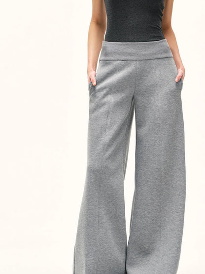 kvkv Grey Wide Waistband Flared Sweatpants