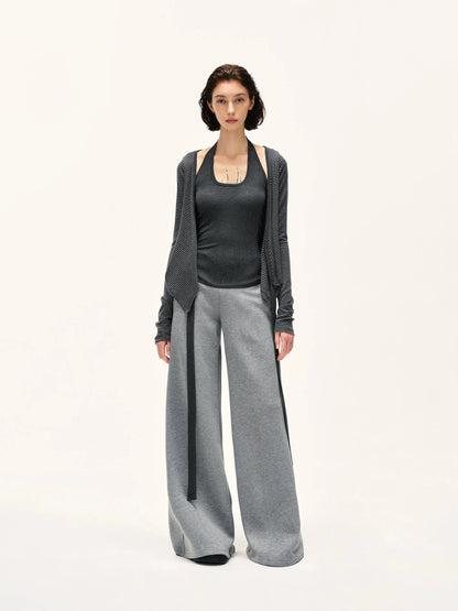 kvkv Grey Wide Waistband Flared Sweatpants