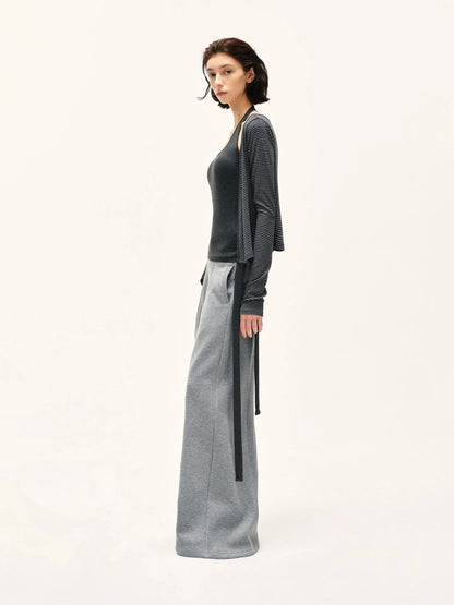 kvkv Grey Wide Waistband Flared Sweatpants