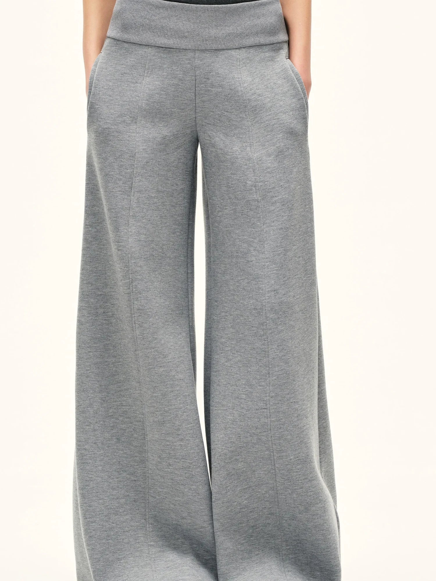 kvkv Grey Wide Waistband Flared Sweatpants