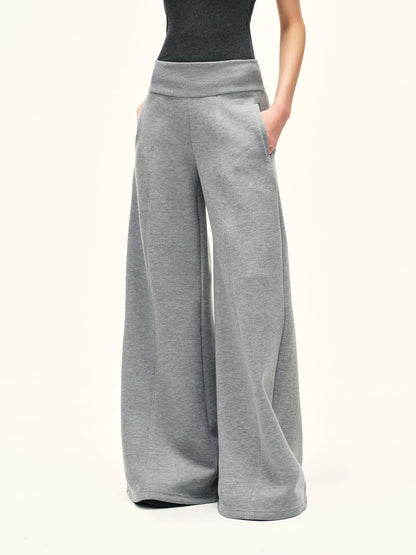 kvkv Grey Wide Waistband Flared Sweatpants