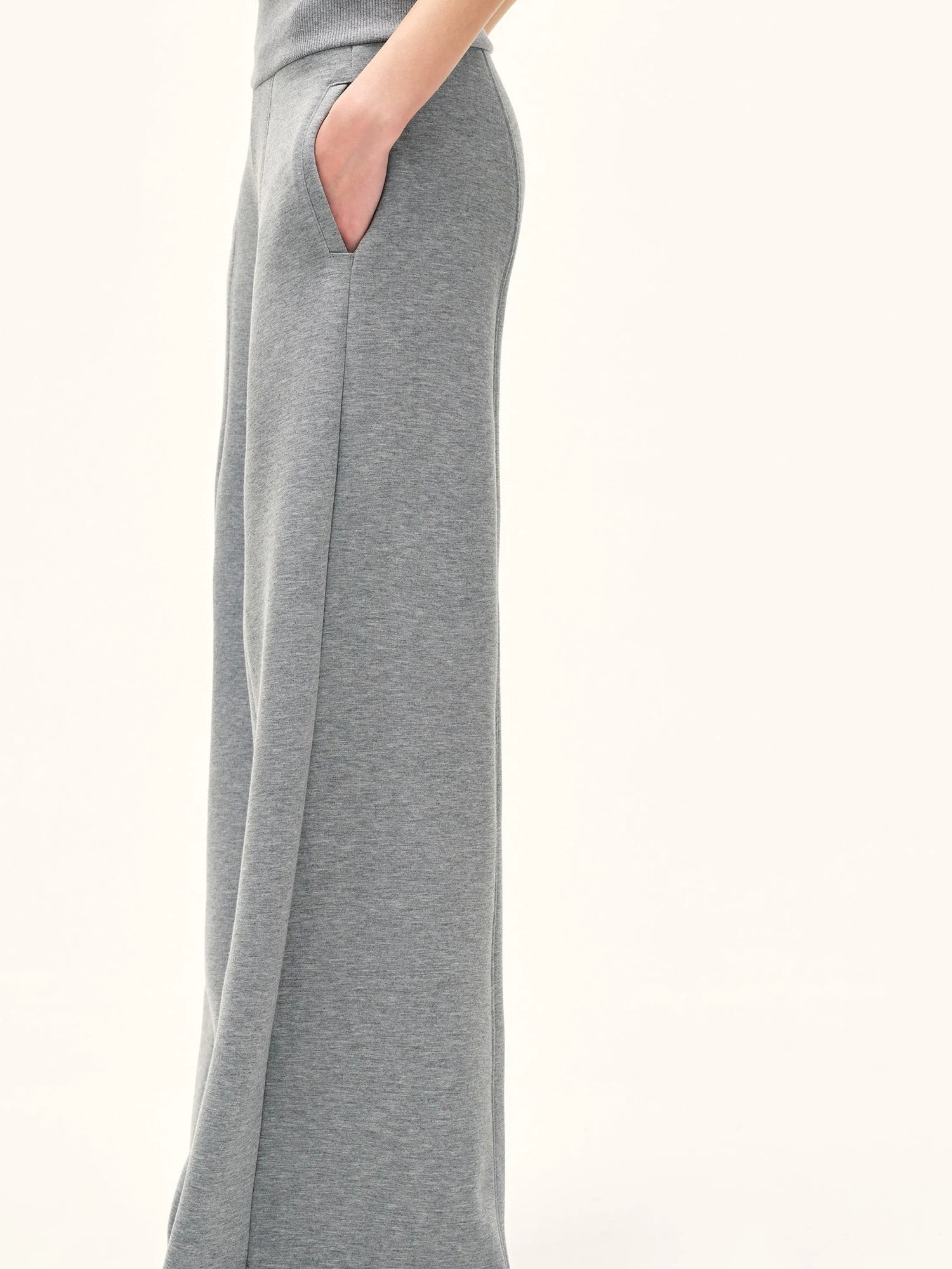 kvkv Grey Wide Waistband Flared Sweatpants