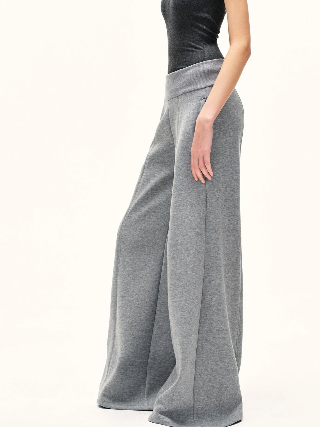 kvkv Grey Wide Waistband Flared Sweatpants