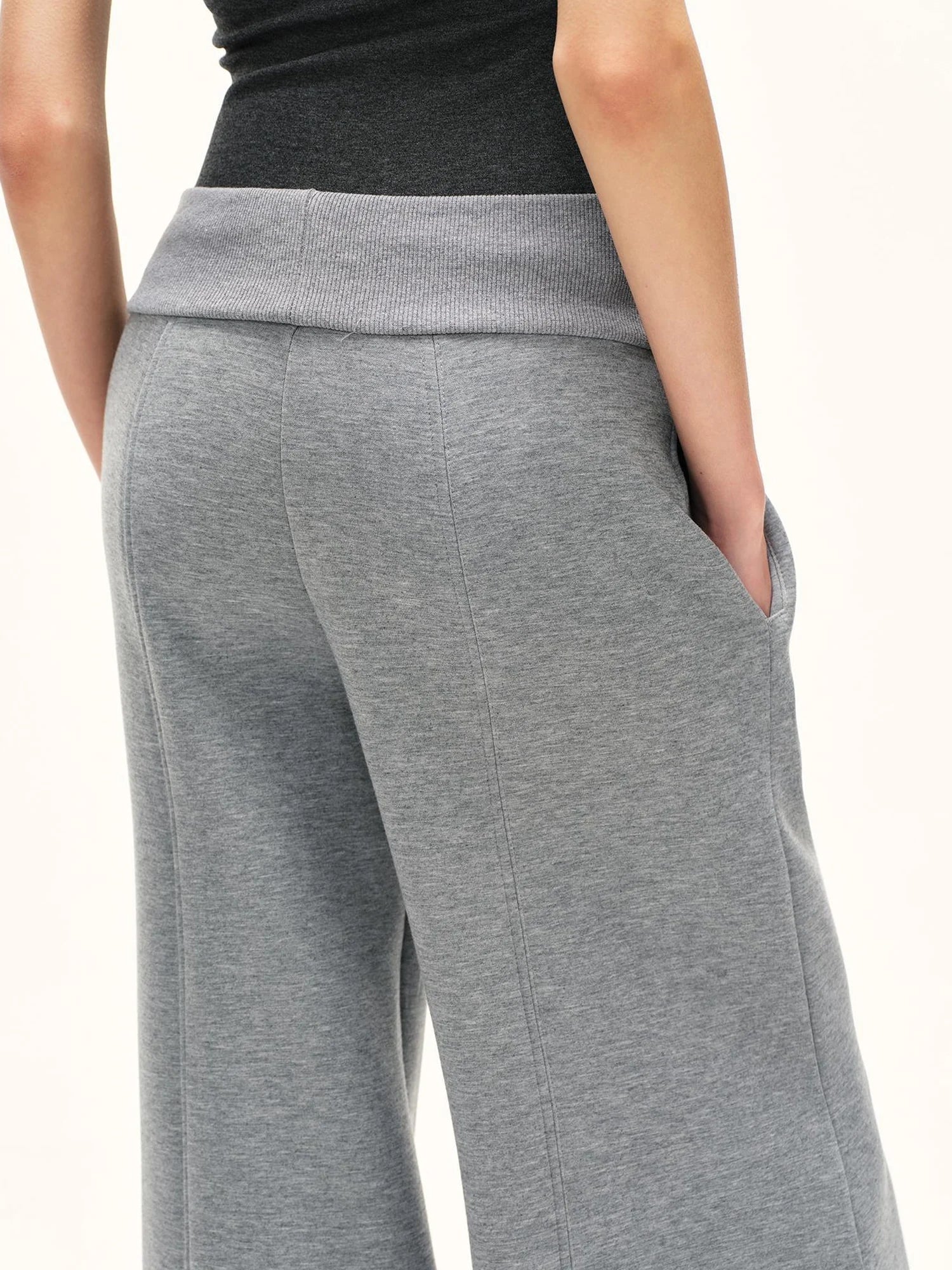kvkv Grey Wide Waistband Flared Sweatpants