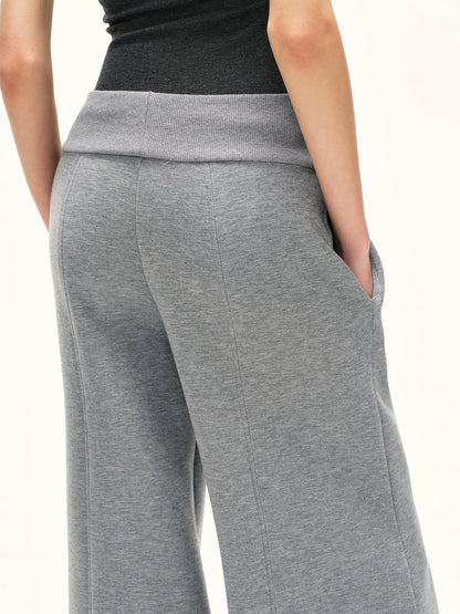 kvkv Grey Wide Waistband Flared Sweatpants