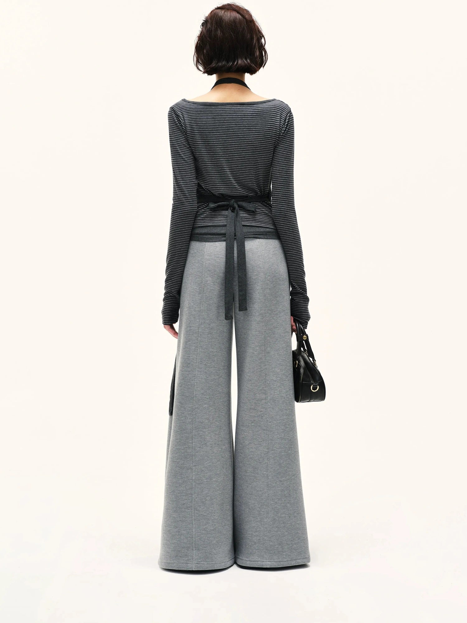 kvkv Grey Wide Waistband Flared Sweatpants