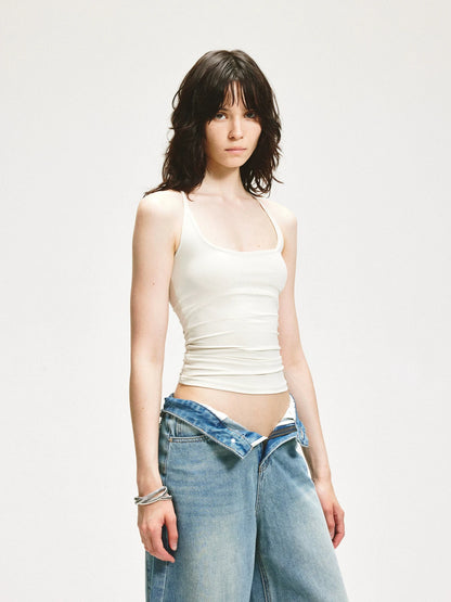 KVKV Yoga Clothing Brand - Halterneck Slim Fit Yoga Vest With Side Coverage