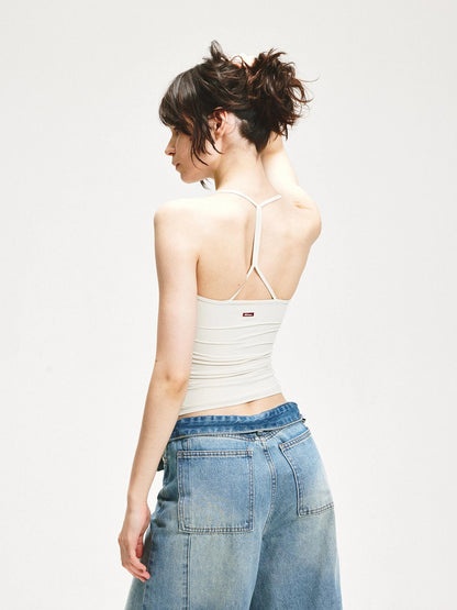 KVKV Yoga Clothing Brand - Halterneck Slim Fit Yoga Vest With Side Coverage