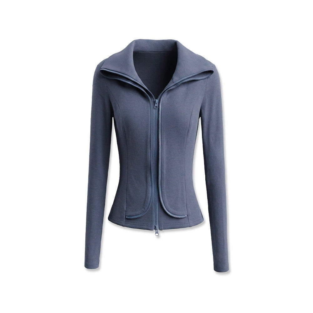 kvkv_Haze_Blue_Multi_Wear_Structured_Lapel_Slim_Fit_Modal_Women&