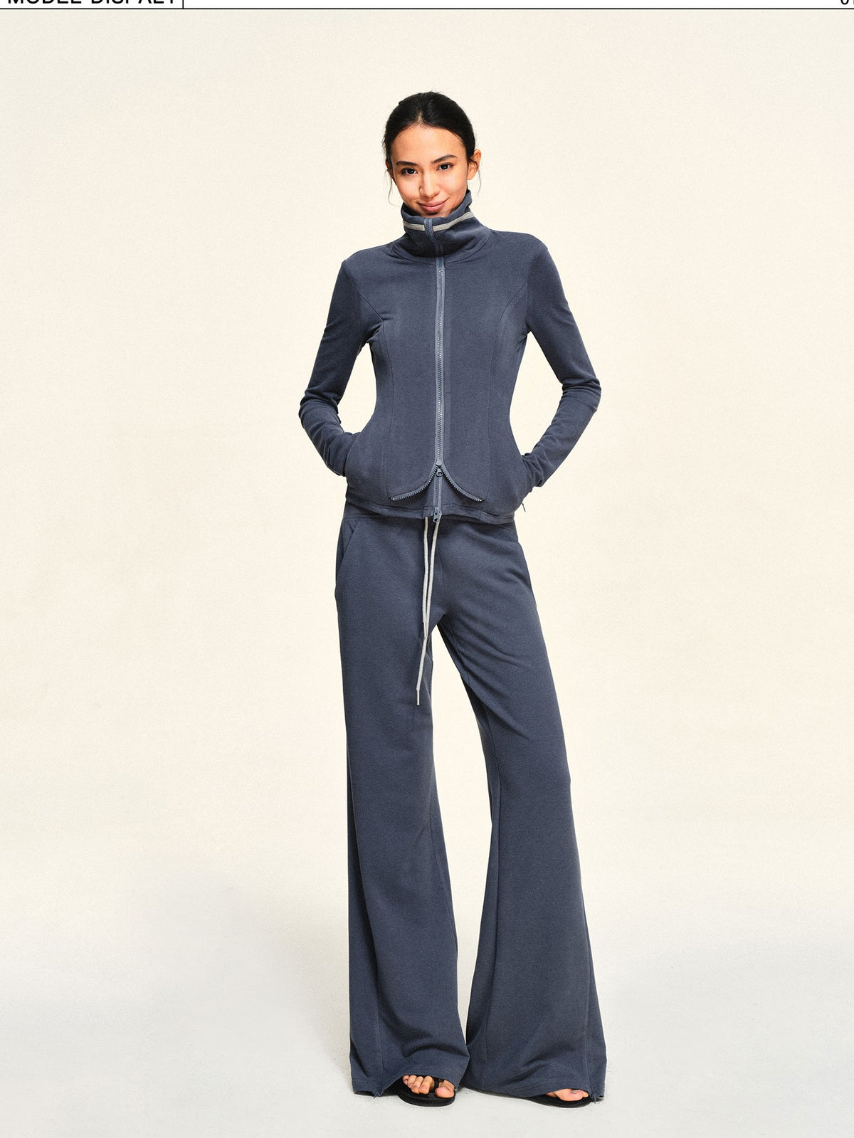 kvkv Haze Blue Multi Wear Structured Lapel Slim Fit Modal Women&