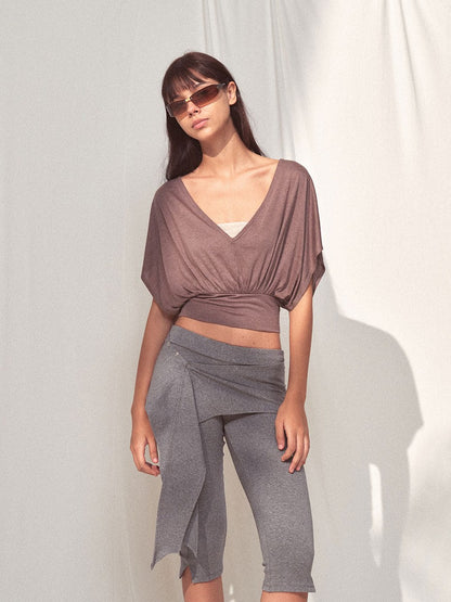 kvkv Heather Gray Detachable Hip Cover Tie Women&