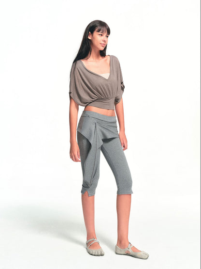 kvkv Heather Gray Detachable Hip Cover Tie Women&