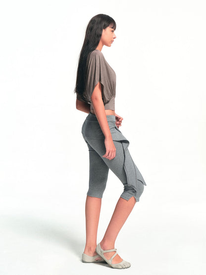 kvkv Heather Gray Detachable Hip Cover Tie Women&