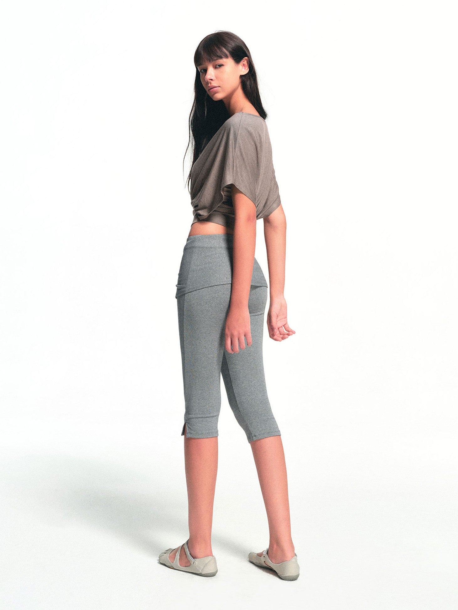 kvkv Heather Gray Detachable Hip Cover Tie Women&