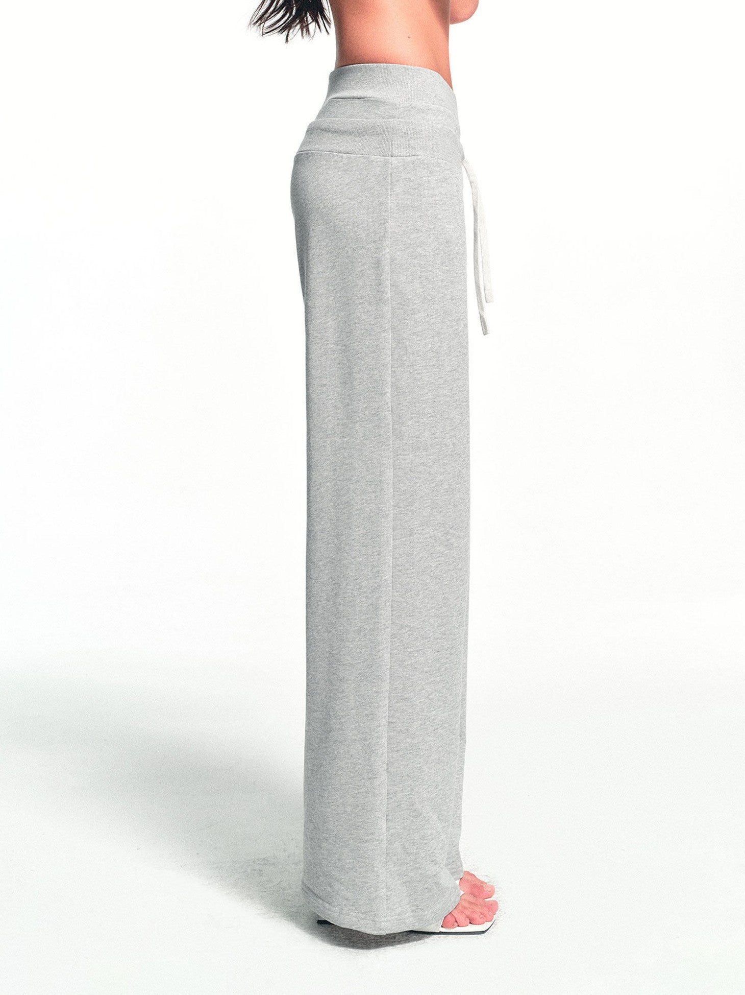 kvkv Heather Gray Double Waistband Drawstring Pocket Wide Leg Women&