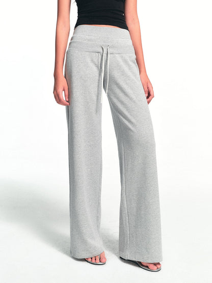 kvkv Heather Gray Double Waistband Drawstring Pocket Wide Leg Women&
